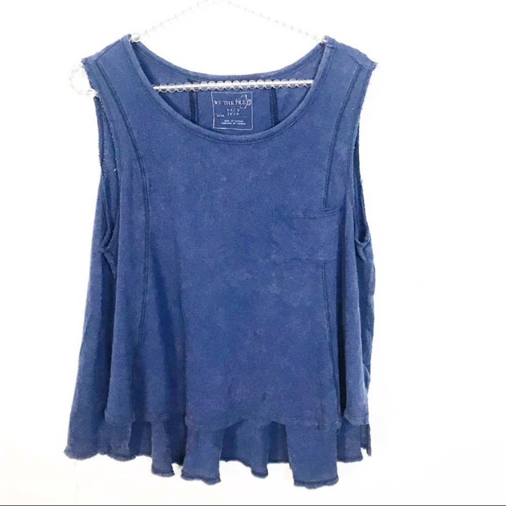 Free People l We The Free Blue Flowy Tank